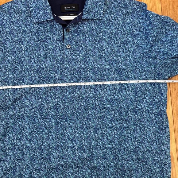 Bugatchi Blue Textured Polo Shirt - Picture 7 of 7